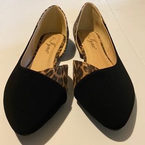 Jynx - Two-Tone Leopard & Black Size 7 Flat - NWOT